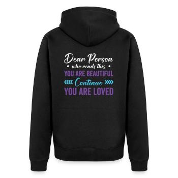 Mois de la prévention du suicide - Veste à capuche bio Premium Unisexe - noir - Dos - Nico (187cm)
