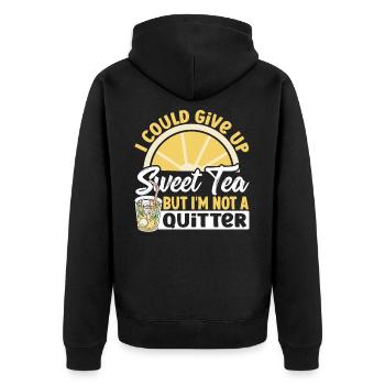 Ich könnte Sweet Tea aufgeben, aber ich bin kein - Unisex Premium Bio Zip Hoodie - Schwarz - Hinten - Nico (187cm)