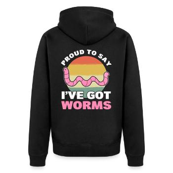 Fier de dire que j’ai des vers Worm Farming / - Veste à capuche bio Premium Unisexe - noir - Dos - Nico (187cm)