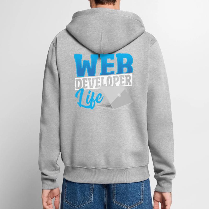 Web Developer Life Web Developer Programmer Unisex Premium Bio Zip Hoodie
