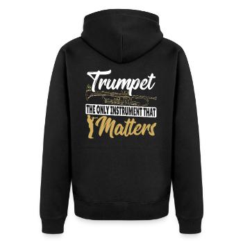 Trompette Le seul instrument qui compte Trompette - Veste à capuche bio Premium Unisexe - noir - Dos - Nico (187cm)