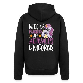 Wedding Planners Are Actually Unicorns Wedding - Unisex Premium Organic Zip Hoodie - black - Back - Nico (187cm)