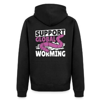 Soutien mondial à l’agriculture vermifuge - Veste à capuche bio Premium Unisexe - noir - Dos - Nico (187cm)