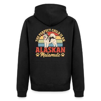 Chien de traîneau Alaskan Malamute Fan Alaskan - Veste à capuche bio Premium Unisexe - noir - Dos - Nico (187cm)