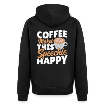 Speech Therapy SLT Speech Pathology Speech - Unisex Premium Organic Zip Hoodie - black - Back - Nico (187cm)