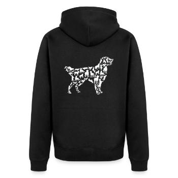 Golden Retriever Hund Golden Retriever Silhouette - Unisex Premium Bio Zip Hoodie - Schwarz - Hinten - Nico (187cm)