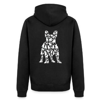 French Bulldog Dog French Bulldog Frenchie Mom - Unisex Premium Organic Zip Hoodie - black - Back - Nico (187cm)