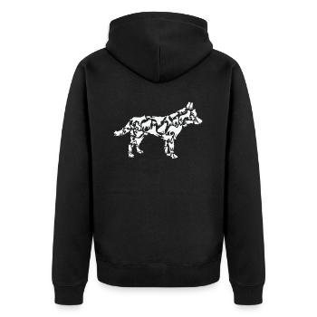 Siberian Husky Dog Mom Siberian Husky Dad - Unisex Premium Organic Zip Hoodie - black - Back - Nico (187cm)