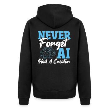 Roboter AI Informatiker AI Maschinelles Lernen - Unisex Premium Bio Zip Hoodie - Schwarz - Hinten - Nico (187cm)