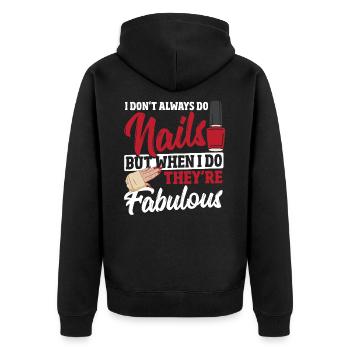 Nail Technician Acryl Nails Nail Salon - Unisex Premium Organic Zip Hoodie - black - Back - Nico (187cm)