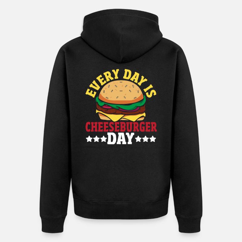Hamburger Käse Cheeseburger Snacks Cheeseburger - Unisex Premium Bio Zip Hoodie - Schwarz