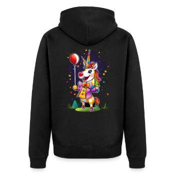 Clown Einhorn Licorne - Veste à capuche bio Premium Unisexe - noir - Dos - Nico (187cm)