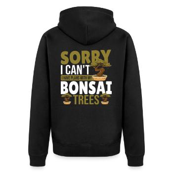 Japanische Kultur Gärtner Japanische Kunst - Unisex Premium Bio Zip Hoodie - Schwarz - Hinten - Nico (187cm)