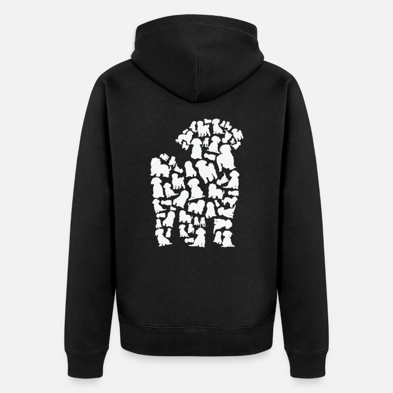 Caniche Chien Maman Caniche Papa - Veste à capuche bio Premium Unisexe - noir