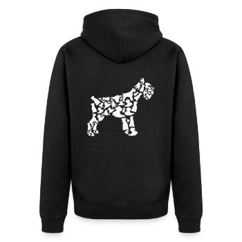 Schnauzer miniature maman Schnauzer miniature papa - Veste à capuche bio Premium Unisexe - noir - Dos - Nico (187cm)