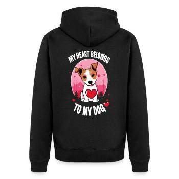 Mon cœur appartient à mon chien - Veste à capuche bio Premium Unisexe - noir - Dos - Nico (187cm)