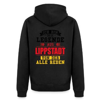 Stadt Lippstadt Deutschland Legende Spruch - Unisex Premium Bio Zip Hoodie - Schwarz - Hinten - Nico (187cm)