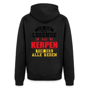 Stadt Kerpen Deutschland Legende Spruch - Unisex Premium Bio Zip Hoodie - Schwarz - Hinten - Nico (187cm)