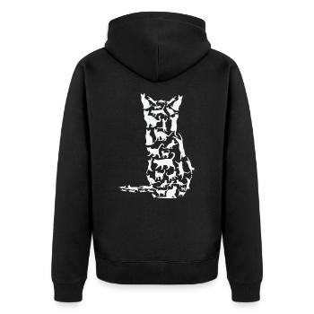 Propriétaire de chat Silhouette d’amant de chat - Veste à capuche bio Premium Unisexe - noir - Dos - Nico (187cm)