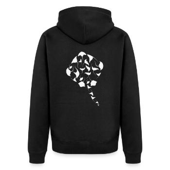 Raie marine créature raie Manta Ray Silhouette - Veste à capuche bio Premium Unisexe - noir - Dos - Nico (187cm)