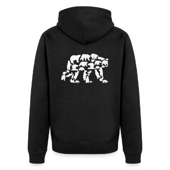 Ours, ours polaire, ours brun, grizzli, silhouette - Veste à capuche bio Premium Unisexe - noir - Dos - Nico (187cm)