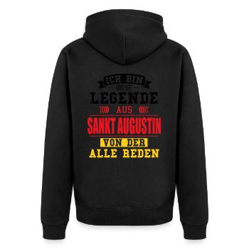 Stadt Sankt Augustin Deutschland Legende Spruch - Unisex Premium Bio Zip Hoodie - Schwarz - Hinten - Nico (187cm)
