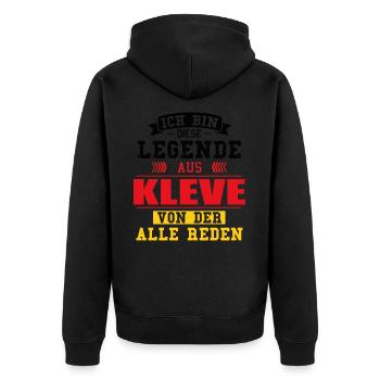 Stadt Kleve Deutschland Legende Spruch - Unisex Premium Bio Zip Hoodie - Schwarz - Hinten - Nico (187cm)