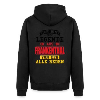 Stadt Frankenthal Deutschland Legende Spruch - Unisex Premium Bio Zip Hoodie - Schwarz - Hinten - Nico (187cm)