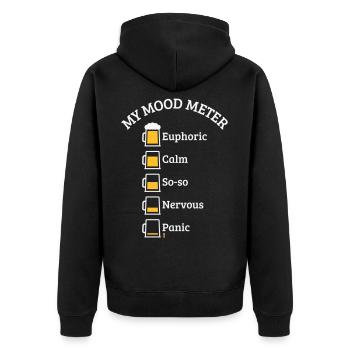 My Mood Meter (Beer Drinker / V2 / NEG) - Unisex Premium Organic Zip Hoodie - black - Back - Nico (187cm)