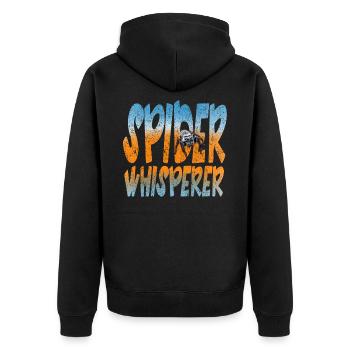 Spider Whisperer Jumping Spider Regius Spider - Unisex Premium Organic Zip Hoodie - black - Back - Nico (187cm)