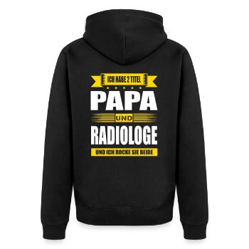 Zwei Titel Papa Und Radiologe Radiologie - Unisex Premium Bio Zip Hoodie - Schwarz - Hinten - Nico (187cm)
