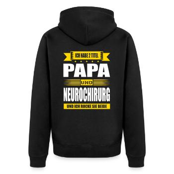 Zwei Titel Papa Und Neurochirurg Neurochirurgie - Unisex Premium Bio Zip Hoodie - Schwarz - Hinten - Nico (187cm)
