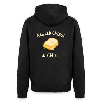 Sandwich amusant au fromage grillé et chill - Veste à capuche bio Premium Unisexe - noir - Dos - Nico (187cm)