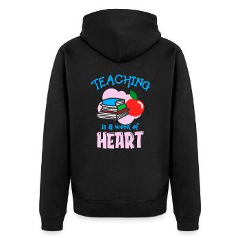 L’enseignement est une affaire de cœur École des enseignants - Veste à capuche bio Premium Unisexe - noir - Dos - Nico (187cm)