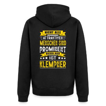 Nicht Alle Menschen Sind Prominent Klempner - Unisex Premium Bio Zip Hoodie - Schwarz - Hinten - Nico (187cm)