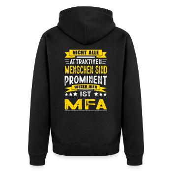 Nicht Alle Menschen Sind Prominent MFA Arzt - Unisex Premium Bio Zip Hoodie - Schwarz - Hinten - Nico (187cm)