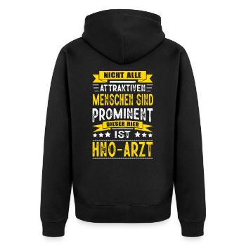 Nicht Alle Menschen Sind Prominent HNO-Arzt Arzt - Unisex Premium Bio Zip Hoodie - Schwarz - Hinten - Nico (187cm)