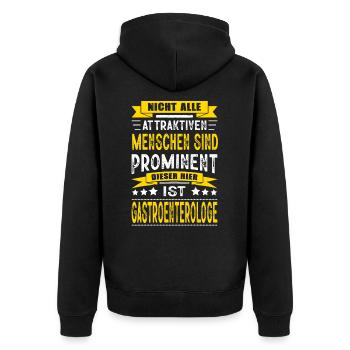 Facharzt Gastroenterologe Arzt Prüfung Bestanden - Unisex Premium Bio Zip Hoodie - Schwarz - Hinten - Nico (187cm)