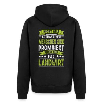 Nicht Alle Menschen Sind Prominent Landwirt Bauer - Unisex Premium Bio Zip Hoodie - Schwarz - Hinten - Nico (187cm)