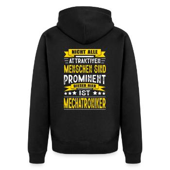 Nicht Alle Menschen Sind Prominent Mechatroniker - Unisex Premium Bio Zip Hoodie - Schwarz - Hinten - Nico (187cm)