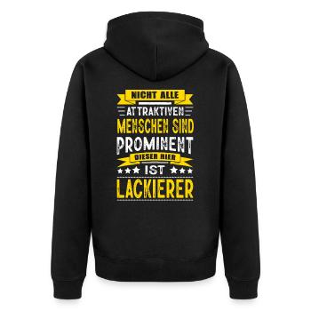 Nicht Alle Menschen Sind Prominent Lackierer - Unisex Premium Bio Zip Hoodie - Schwarz - Hinten - Nico (187cm)