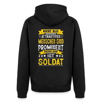 Nicht Alle Menschen Sind Prominent Soldat - Unisex Premium Bio Zip Hoodie - Schwarz - Hinten - Nico (187cm)