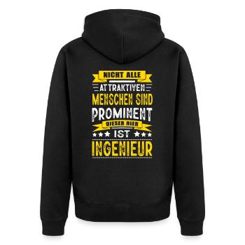 Nicht Alle Menschen Sind Prominent Ingenieur - Unisex Premium Bio Zip Hoodie - Schwarz - Hinten - Nico (187cm)