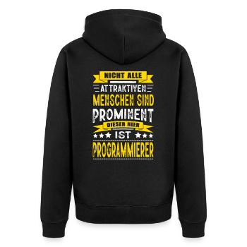 Nicht Alle Menschen Sind Prominent Programmierer - Unisex Premium Bio Zip Hoodie - Schwarz - Hinten - Nico (187cm)