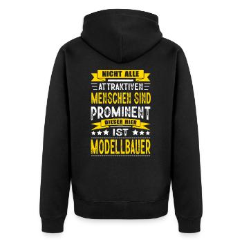 Nicht Alle Menschen Sind Prominent Modellbauer - Unisex Premium Bio Zip Hoodie - Schwarz - Hinten - Nico (187cm)