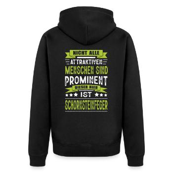 Lustig Schornsteinfeger Spruch Kaminkehrer - Unisex Premium Bio Zip Hoodie - Schwarz - Hinten - Nico (187cm)