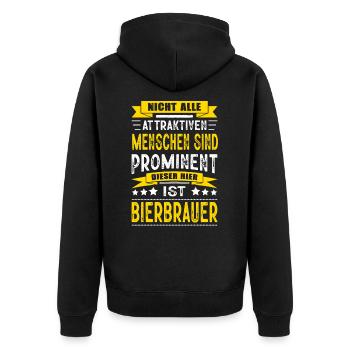 Nicht Alle Menschen Sind Prominent Bierbrauer - Unisex Premium Bio Zip Hoodie - Schwarz - Hinten - Nico (187cm)