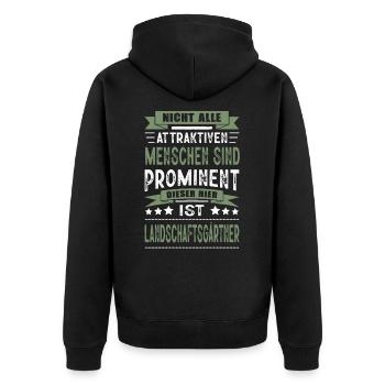 Landschaftsgärtner Garten Landschaftsbau Gärtner - Unisex Premium Bio Zip Hoodie - Schwarz - Hinten - Nico (187cm)