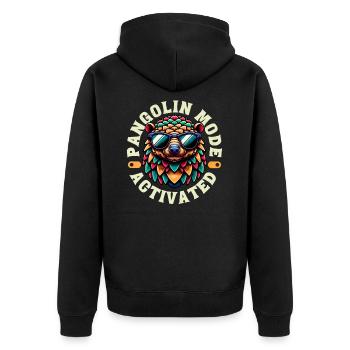 Pangolin Fashion Activated Conservationist Pangolin - Unisex Premium Organic Zip Hoodie - black - Back - Nico (187cm)