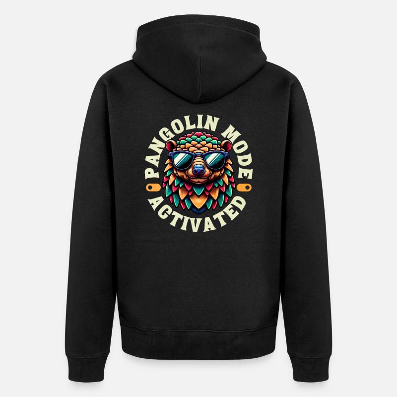 Pangolin mode activé conservationniste Pangolin - Veste à capuche bio Premium Unisexe - noir